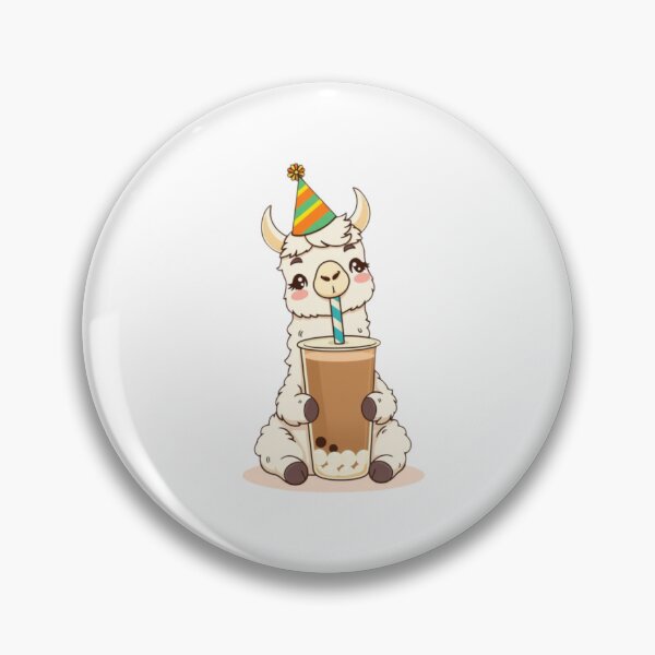Item preview, Llama Boba Tea Milk Chocolate Party Hat happy birthday kawaii gift funny christmas happy designed and sold by CheeseBlueprint.