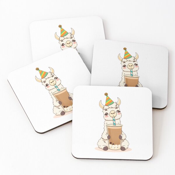 Item preview, Llama Boba Tea Milk Chocolate Party Hat happy birthday kawaii gift funny christmas happy designed and sold by CheeseBlueprint.