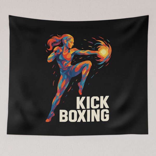 Aperçu de l'œuvre Cadeau de kickboxing abstrait cool et puissant créée et vendue par Pineapple-Tree.