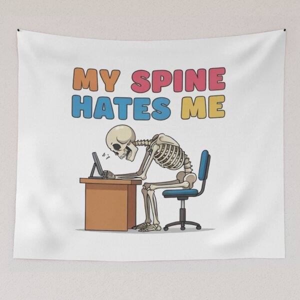 Item preview, back pain Posture Meme – White T-Shirt Mockup designed and sold by Uglyandcute.