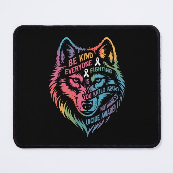 Item preview, Suicide Awareness Be Kind Everyone Is Fighting A Battle Wolf designed and sold by tearbytea.