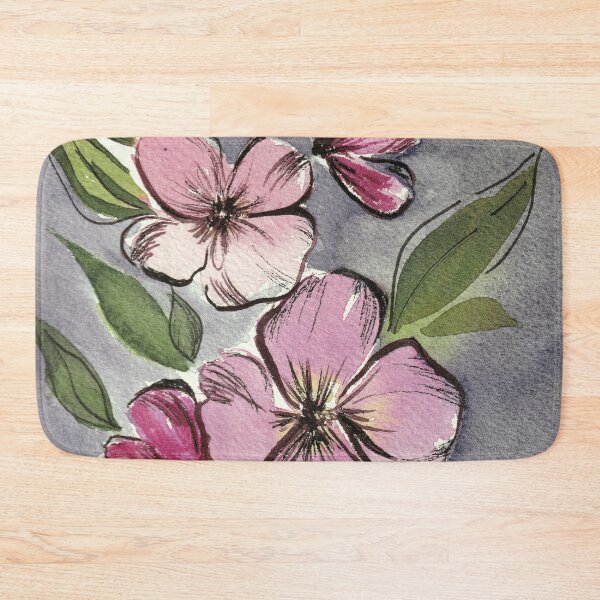 Item preview, Pink bloom on gray canvas designed and sold by Eau en couleur.
