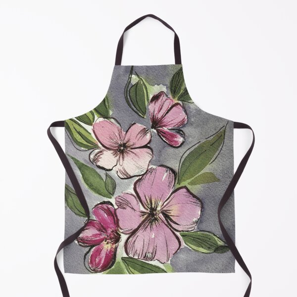 Item preview, Pink bloom on gray canvas designed and sold by Eau en couleur.