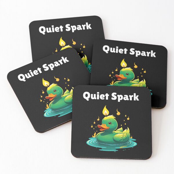 Item preview, Quiet Spark - Adorable Green Duck Floating Candle Art - Stoicism Quote designed and sold by LexaArtworks.