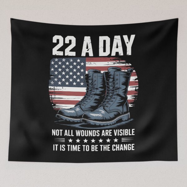 Item preview, Veteran Suicide Awareness 22 A Day designed and sold by tearbytea.