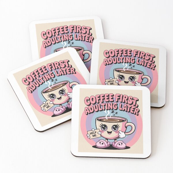 Item preview, Cute Coffee Cup – “Coffee First, Adulting Later” designed and sold by RAKO13.