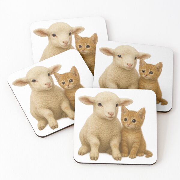 Item preview, Cute Lamb and Kitten – Ultra Realistic Animal Friends designed and sold by BloomOfDesign.