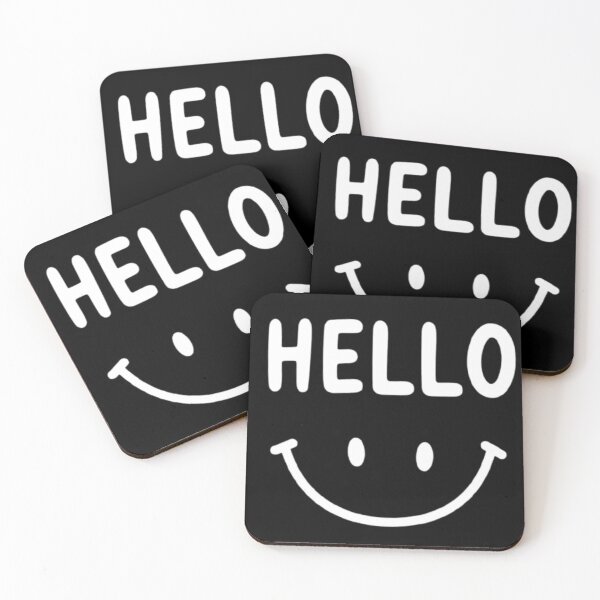 Item preview, HELLO White Hello Happy Smiley Face Girls Graphic designed and sold by LUCKYHAPPYFINDS.