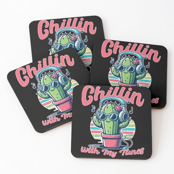 Item preview, Chillin’ Cactus Listening to Music – Cool Plant Vibes Design designed and sold by Dantin.