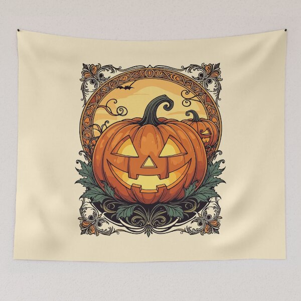 Item preview, Carved Pumpkin With Decorative Border designed and sold by taiche.