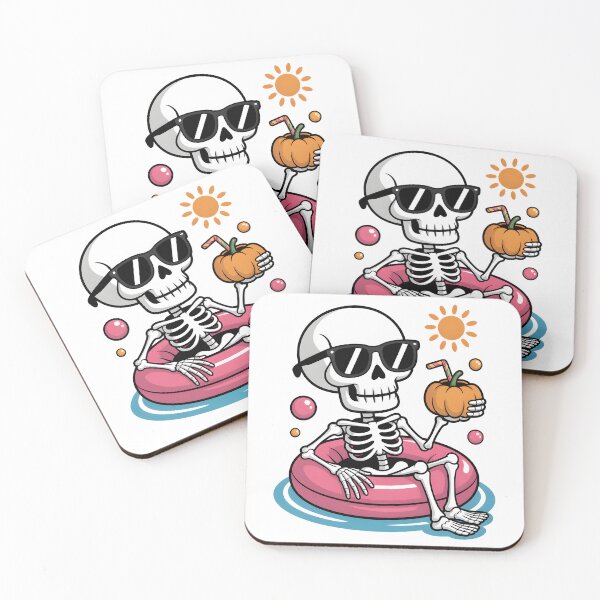 Item preview, Skeleton with Pumpkin Drink - Funny Halloween Design designed and sold by Fragy72.