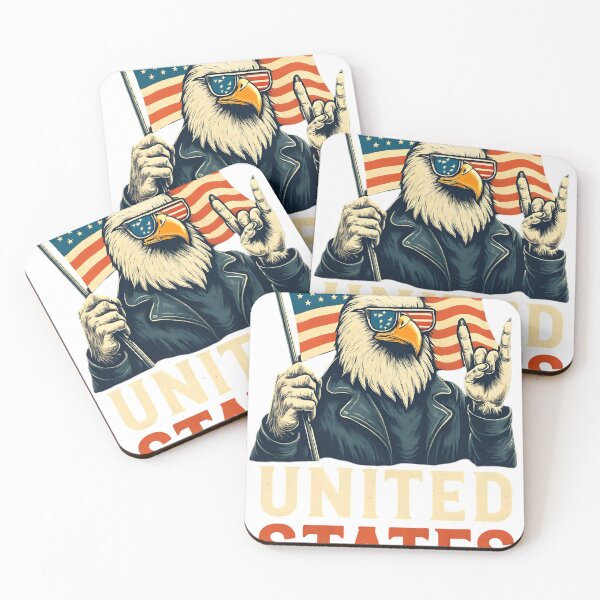 Item preview, Patriotic Bald Eagle – United States Rock Style Illustration designed and sold by DanielULaN Artworks.