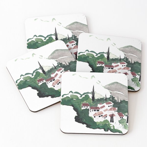 Item preview, Small town in the mountains designed and sold by Eau en couleur.
