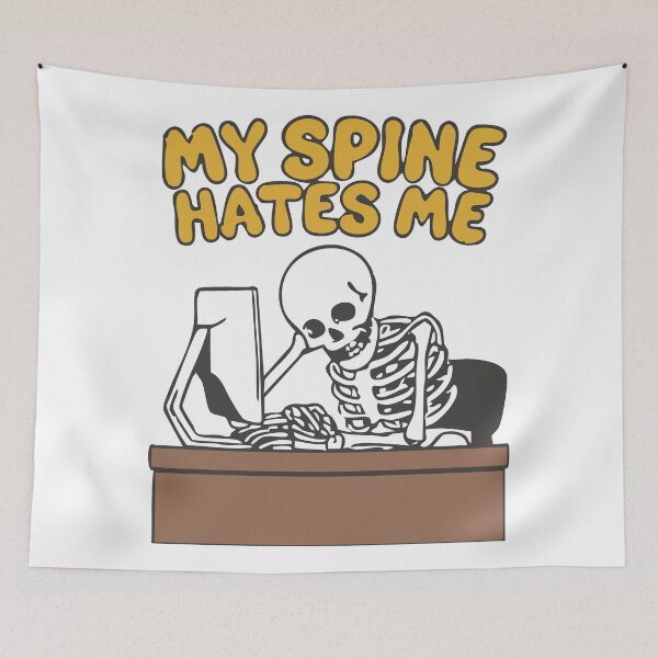 Item preview, back pain Posture Meme – White T-Shirt Mockup designed and sold by Uglyandcute.