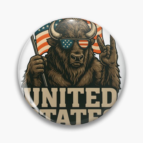 Item preview, Patriotic Bison – United States Rock Style Illustration designed and sold by DanielULaN Artworks.