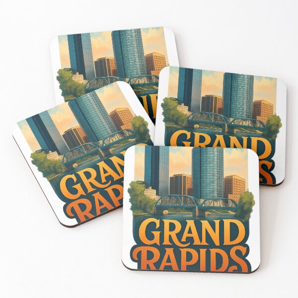 Item preview, Grand Rapids, Michigan USA – Downtown Skyline and Blue Bridge designed and sold by Aryabek.