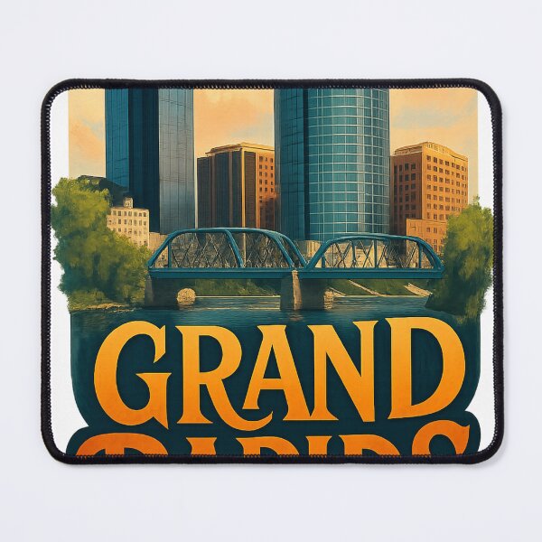 Item preview, Grand Rapids, Michigan USA – Downtown Skyline and Blue Bridge designed and sold by Aryabek.