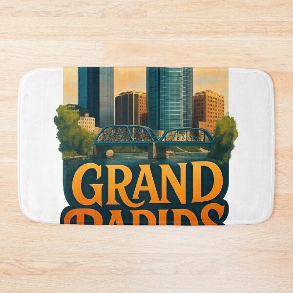 Item preview, Grand Rapids, Michigan USA – Downtown Skyline and Blue Bridge designed and sold by Aryabek.