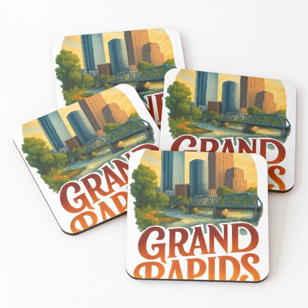 Item preview, Grand Rapids, Michigan USA – Riverfront Skyline designed and sold by Aryabek.