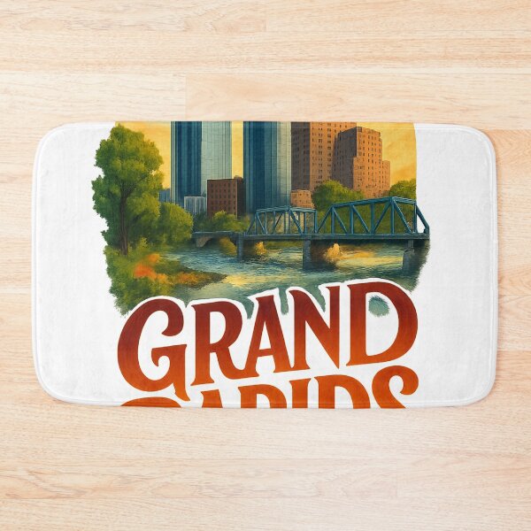 Item preview, Grand Rapids, Michigan USA – Riverfront Skyline designed and sold by Aryabek.
