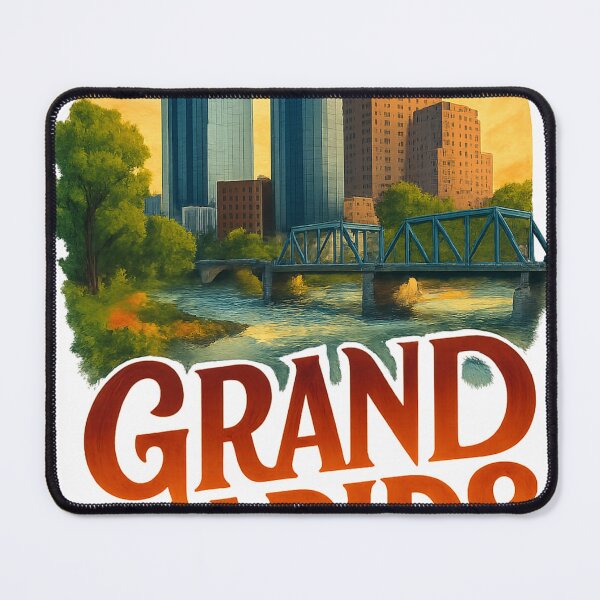 Item preview, Grand Rapids, Michigan USA – Riverfront Skyline designed and sold by Aryabek.