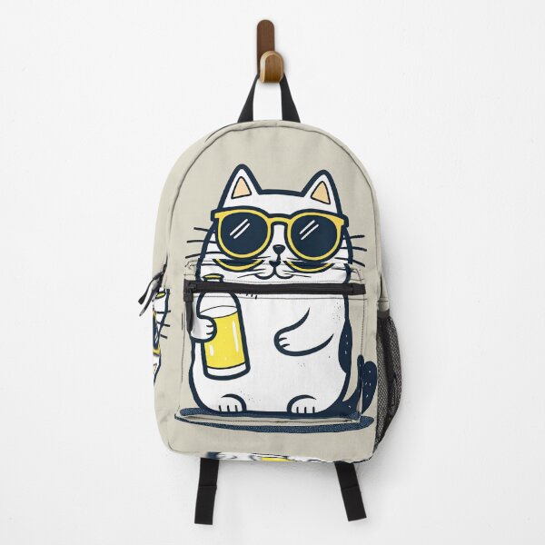 Item preview, funny cat in sunglasses holding a bottle of beer designed and sold by Mike Kiev art.