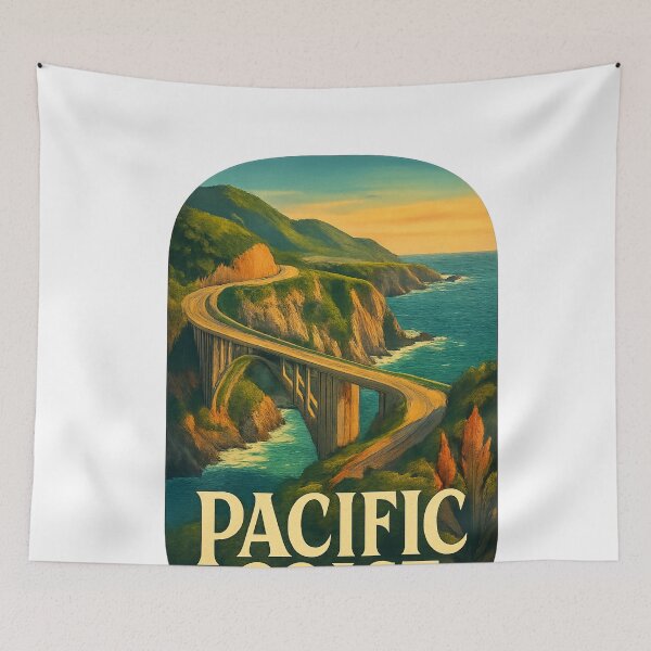 Item preview, Pacific Coast Highway, California USA – Coastal Bridge Sunset designed and sold by Aryabek.