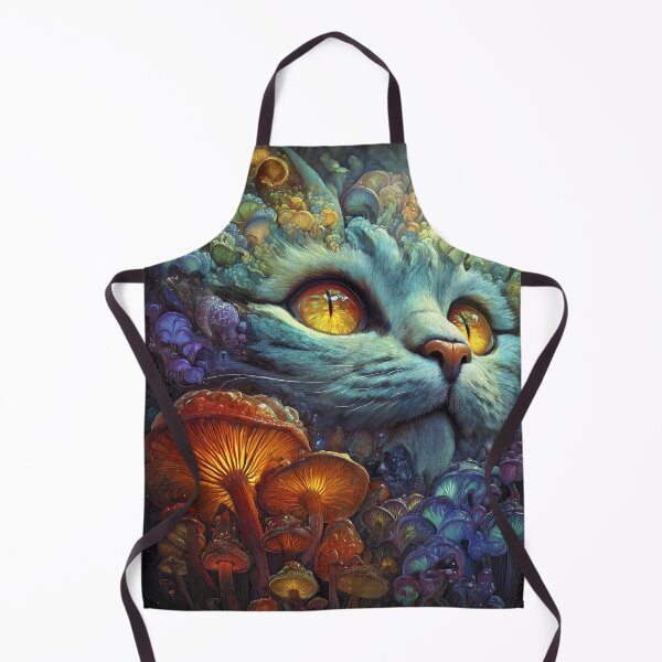 Item preview, Psychedelic Mushroom Forest Cat Dreamscape Art Print designed and sold by HarmonicDaze.