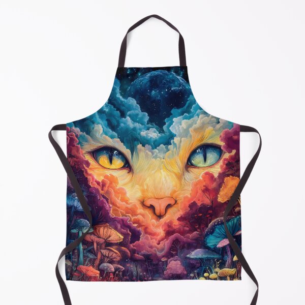 Item preview, Mystical Cat Cloudscape Psychedelic Art Print designed and sold by HarmonicDaze.