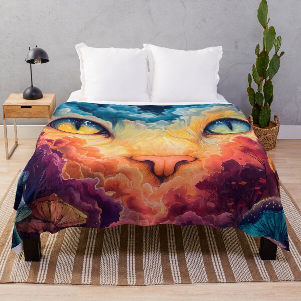 Item preview, Mystical Cat Cloudscape Psychedelic Art Print designed and sold by HarmonicDaze.