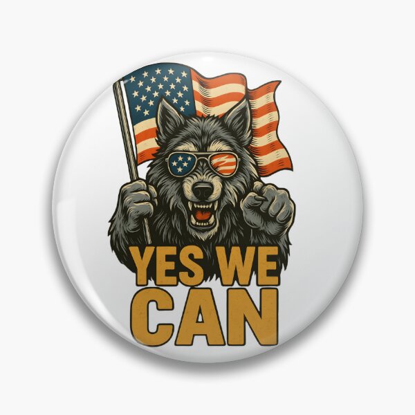 Item preview, Patriotic Wolf – Yes We Can USA Illustration designed and sold by DanielULaN Artworks.