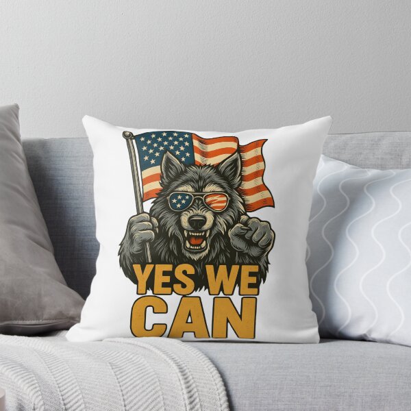 Item preview, Patriotic Wolf – Yes We Can USA Illustration designed and sold by DanielULaN Artworks.