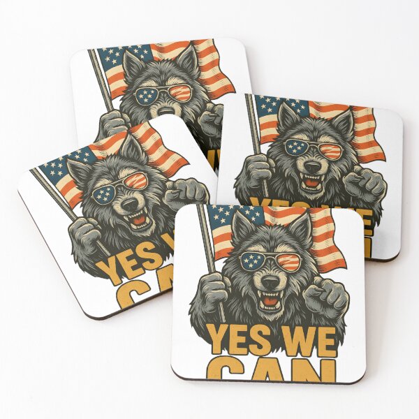 Item preview, Patriotic Wolf – Yes We Can USA Illustration designed and sold by DanielULaN Artworks.