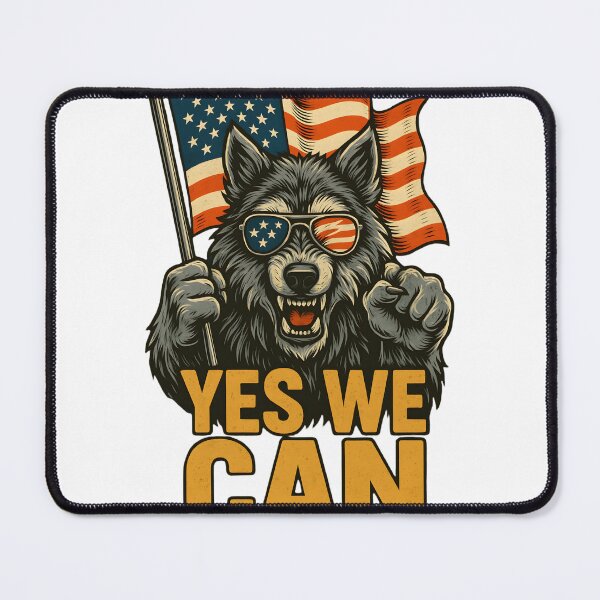 Item preview, Patriotic Wolf – Yes We Can USA Illustration designed and sold by DanielULaN Artworks.