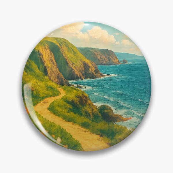 Item preview, South West Coast Path, Cornwall England – Cliffside Trail and Wildflowers designed and sold by Aryabek.