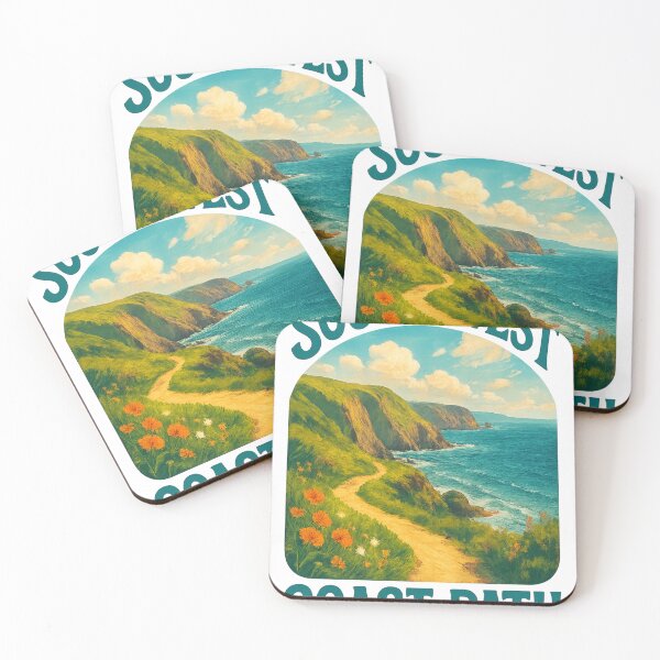 Item preview, South West Coast Path, Cornwall England – Cliffside Trail and Wildflowers designed and sold by Aryabek.