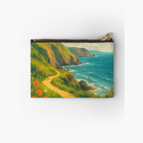Item preview, South West Coast Path, Cornwall England – Cliffside Trail and Wildflowers designed and sold by Aryabek.