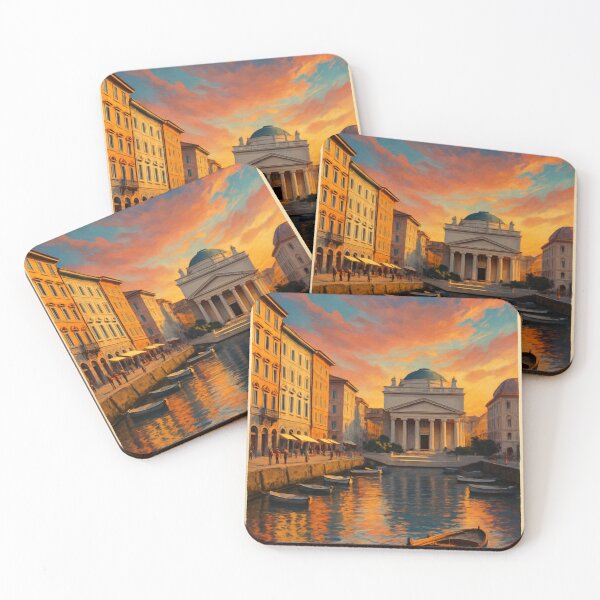 Item preview, Trieste, Italy – Canal Grande and Piazza Sant’Antonio Sunset designed and sold by Aryabek.