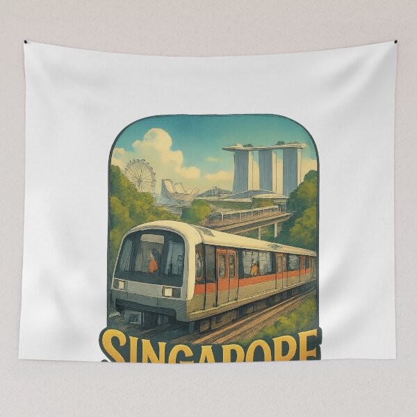 Item preview, Singapore MRT – Marina Bay Skyline and Elevated Tracks designed and sold by Aryabek.