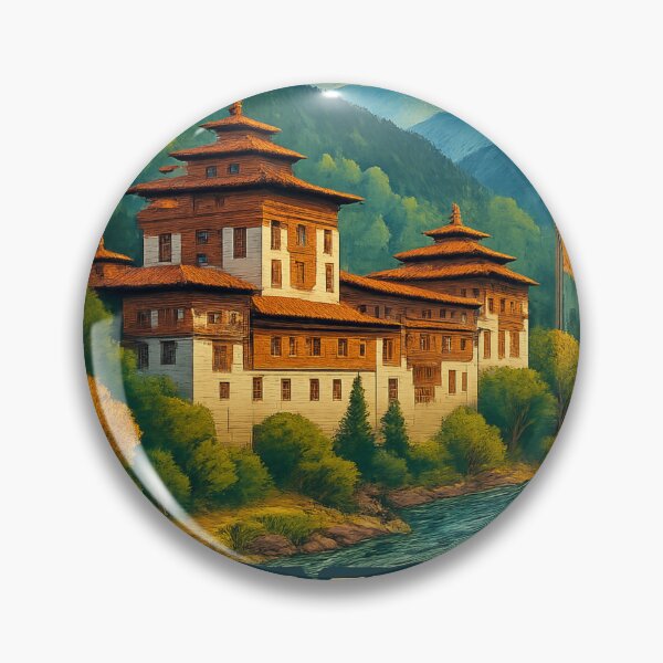 Item preview, Thimphu, Bhutan – Tashichho Dzong and Himalayan Backdrop designed and sold by Aryabek.