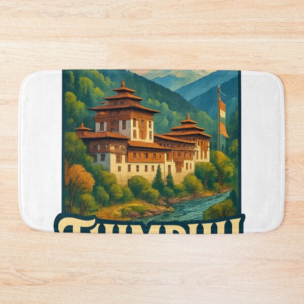 Item preview, Thimphu, Bhutan – Tashichho Dzong and Himalayan Backdrop designed and sold by Aryabek.