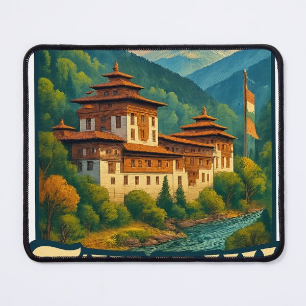 Item preview, Thimphu, Bhutan – Tashichho Dzong and Himalayan Backdrop designed and sold by Aryabek.