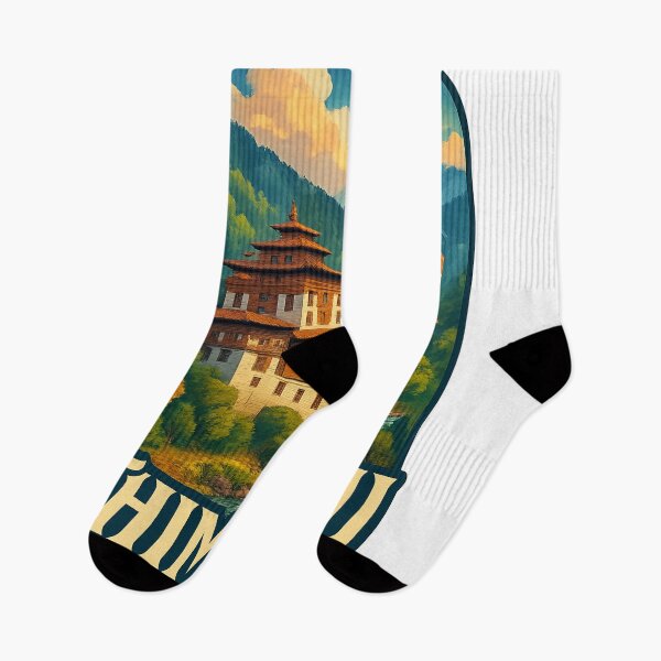 Item preview, Thimphu, Bhutan – Tashichho Dzong and Himalayan Backdrop designed and sold by Aryabek.