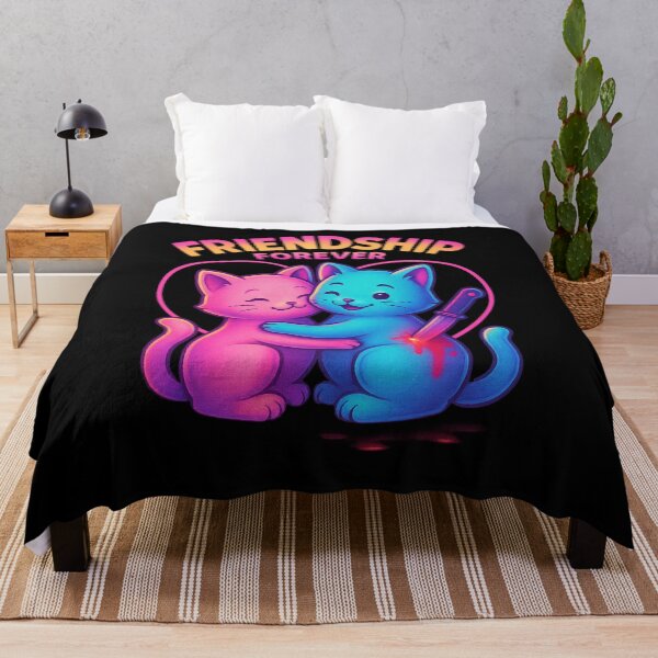 Artikelvorschau, Freundschaft für immer – Neonkatzen mit einem dunklen Twist entworfen und verkauft von Neon Nightmare.