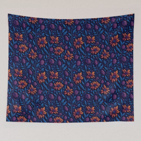 Item preview, Sapphire Brocade Elegance, Dark Blue Romantic Pattern designed and sold by helgekerler.