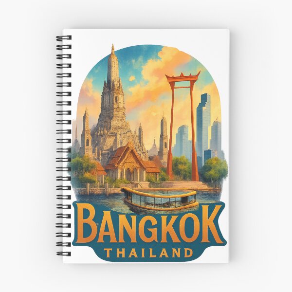 Item preview, Bangkok Thailand – Wat Arun and Giant Swing Skyline designed and sold by Aryabek.