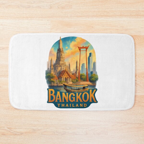 Item preview, Bangkok Thailand – Wat Arun and Giant Swing Skyline designed and sold by Aryabek.