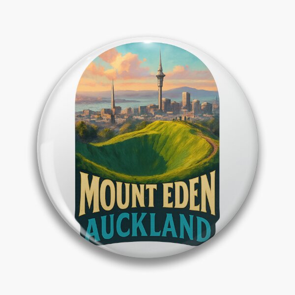 Item preview, Mount Eden Auckland – Volcanic Crater and City Skyline designed and sold by Aryabek.