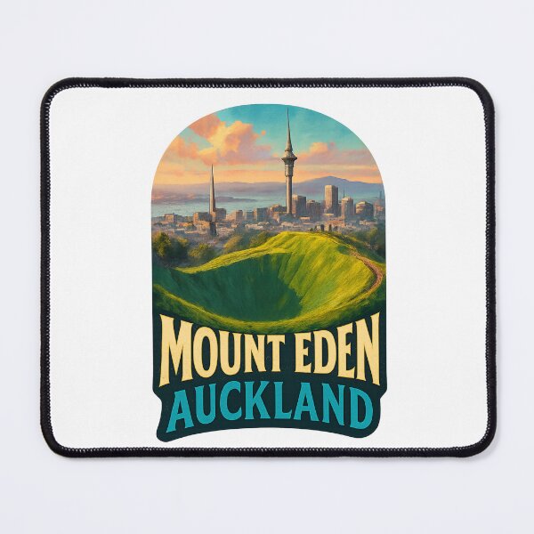 Item preview, Mount Eden Auckland – Volcanic Crater and City Skyline designed and sold by Aryabek.