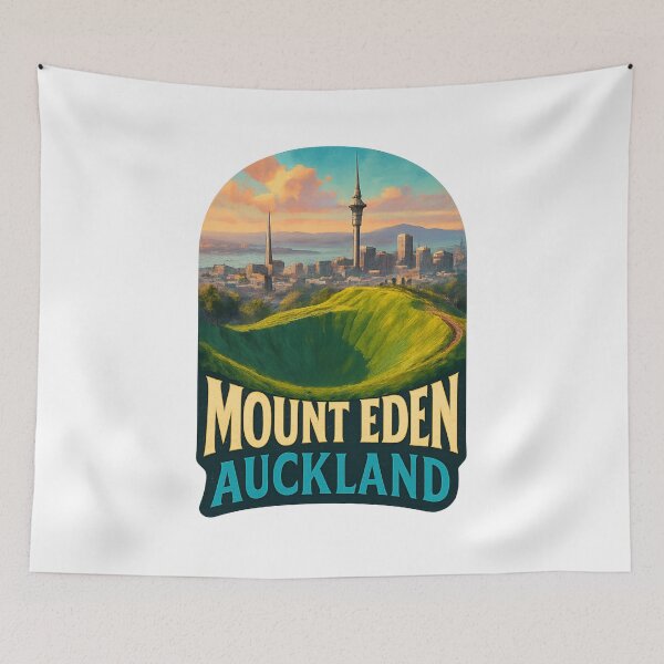 Item preview, Mount Eden Auckland – Volcanic Crater and City Skyline designed and sold by Aryabek.